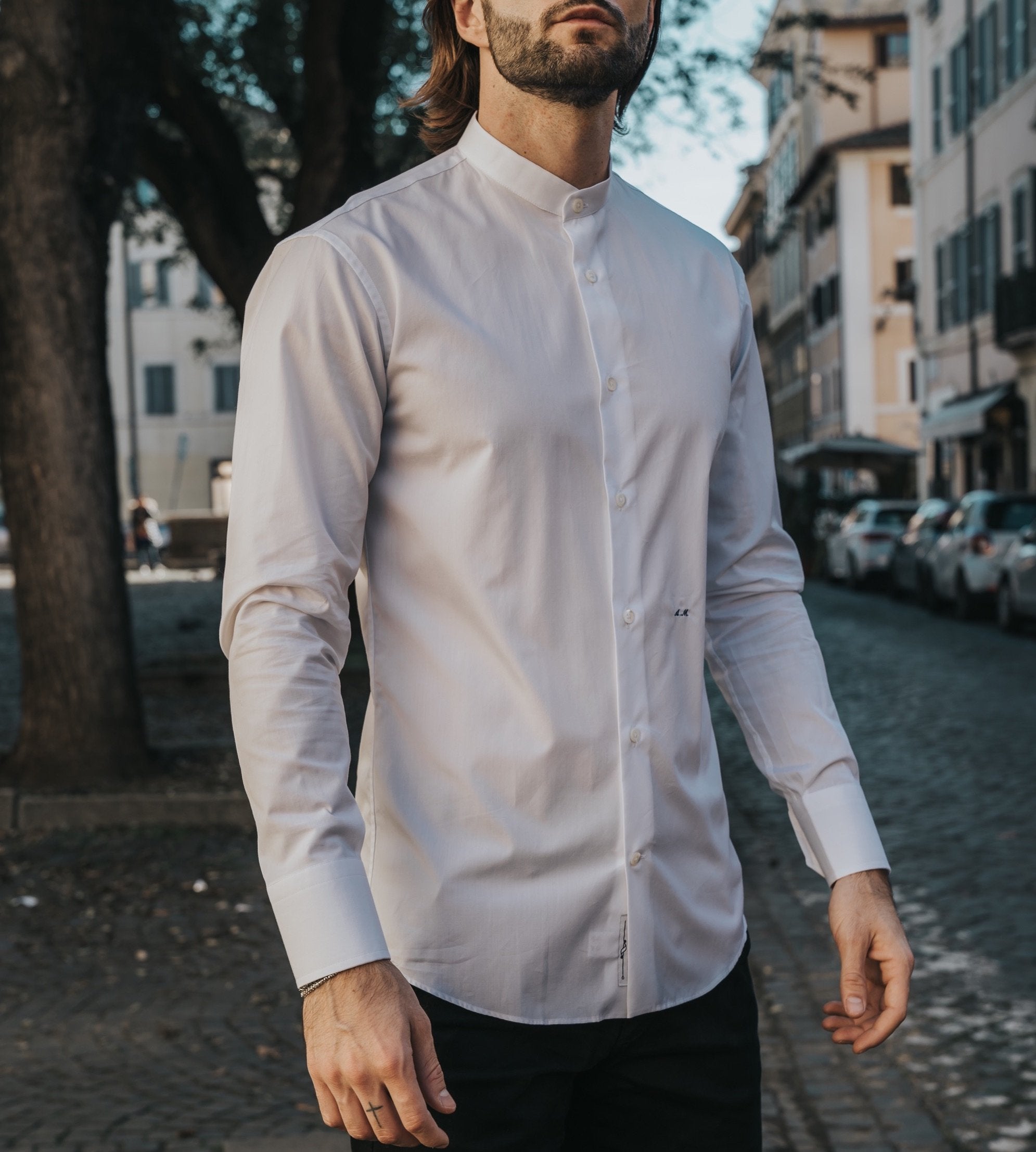 Popeline classico bianco