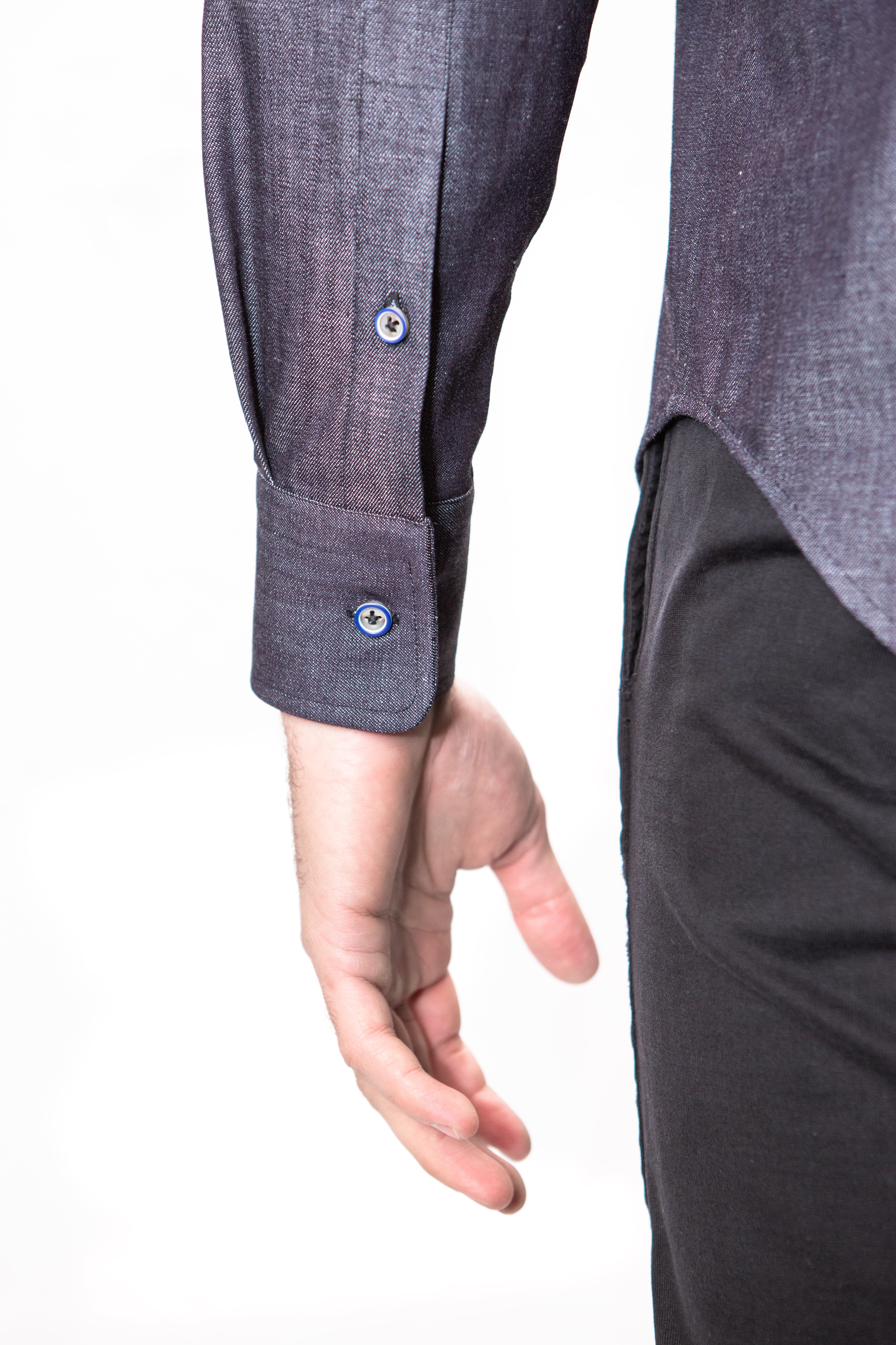 Camicia Jeans slim pinces