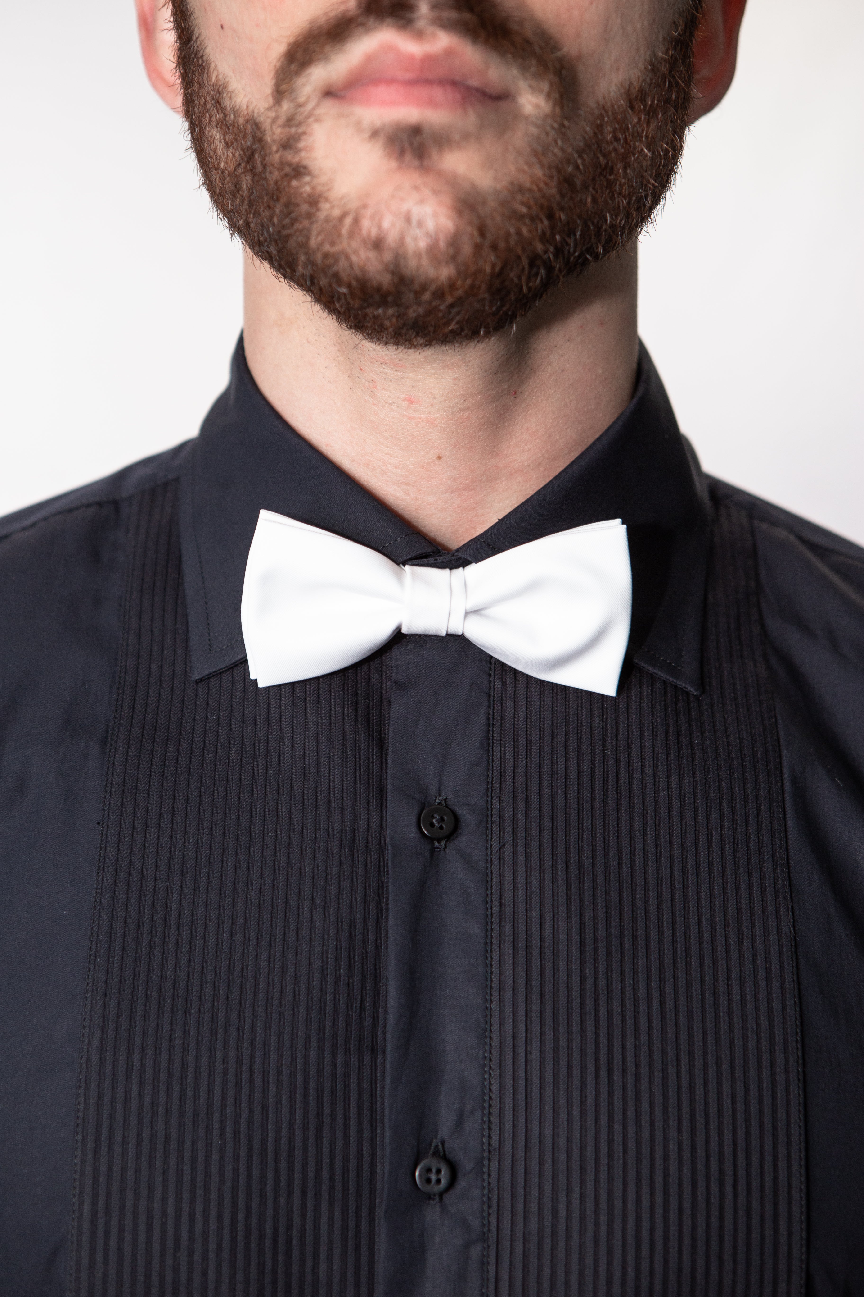 Camicia Cerimonia Slim Pinces Nera Plastron Plissè